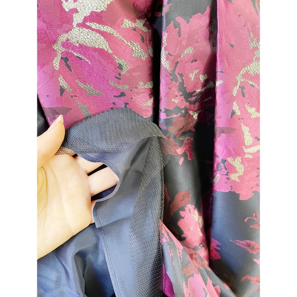 Navy and fuschia floral sleeveless Eliza J cocktail dress - Picture 3 of 5